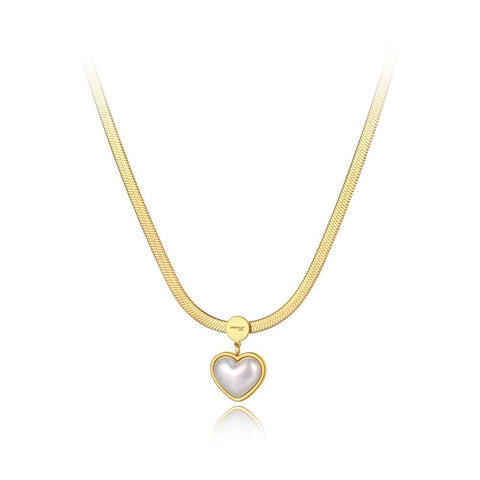 Collar corazón love perla