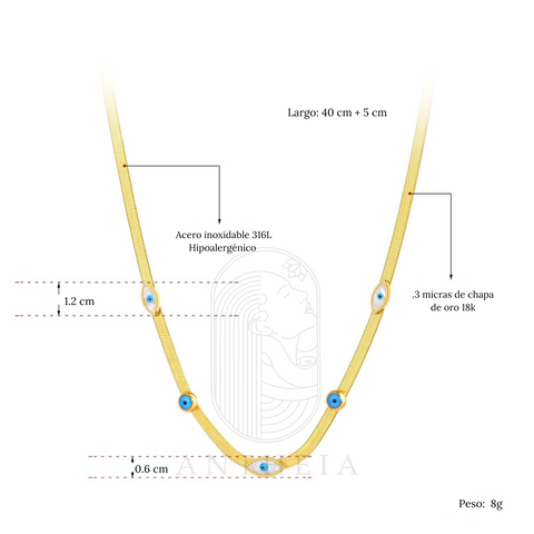 Choker cadena ojos turcos