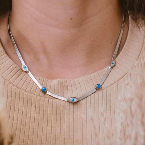 Choker cadena ojos turcos