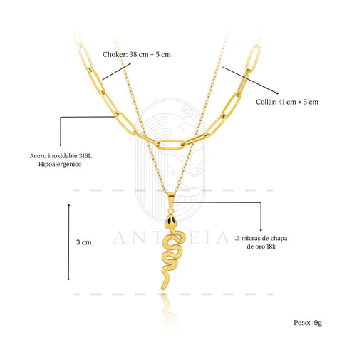 Collar doble serpiente