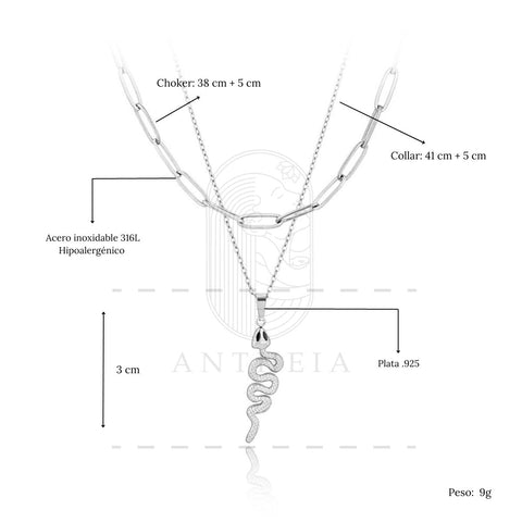 Collar doble serpiente