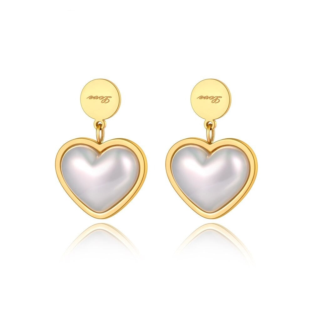 Aretes corazón perla