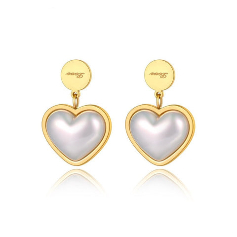 Aretes corazón perla