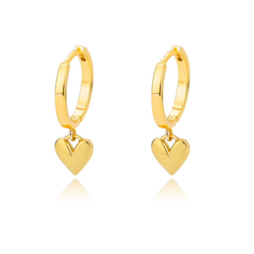 Aretes corazón sólido