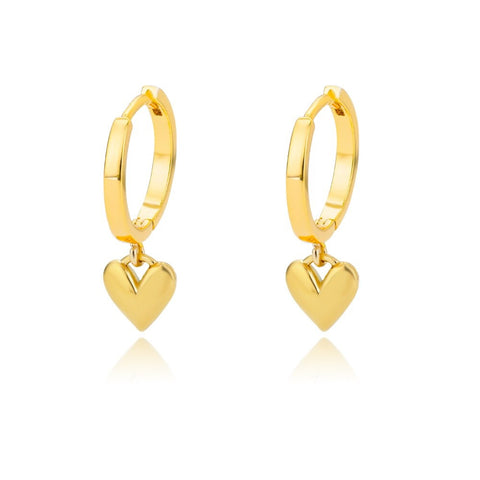 Aretes corazón sólido