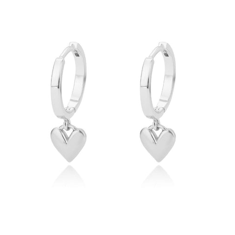 Aretes corazón sólido