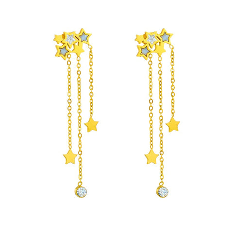 Aretes triple estrella colgante