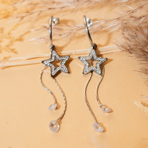 Aretes colgante estrella