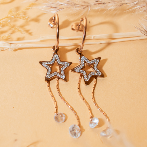 Aretes colgante estrella