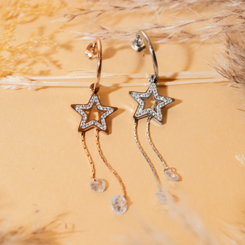 Aretes colgante estrella