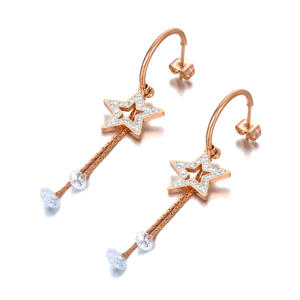 Aretes colgante estrella