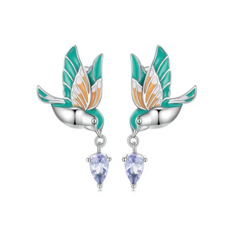 Aretes colibrí cristal - AR0028A