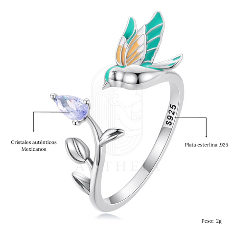 Anillo colibrí cristal - AN0022A