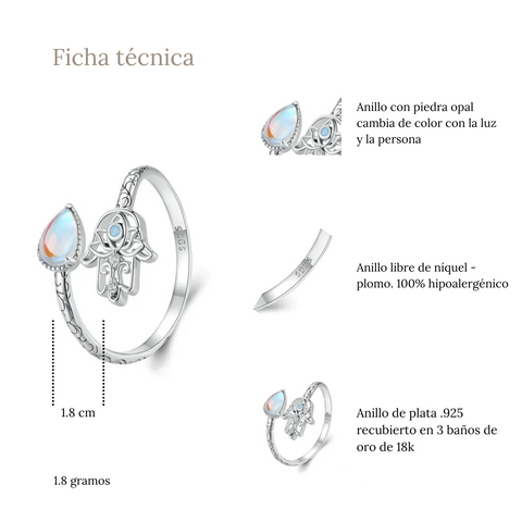 Anillo mano de fátima - AN0041A