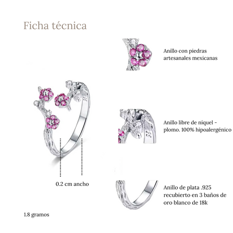 Anillo cerezo rosa - AN0050A