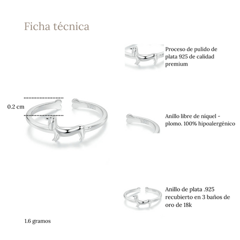 Anillo perro salchicha - AN0046A