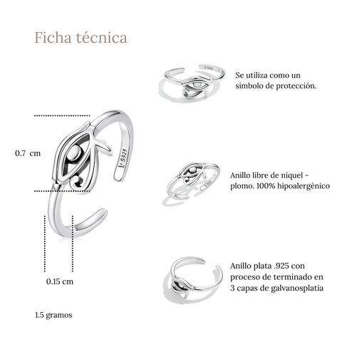 Anillo ojo turco plata - AN0036A