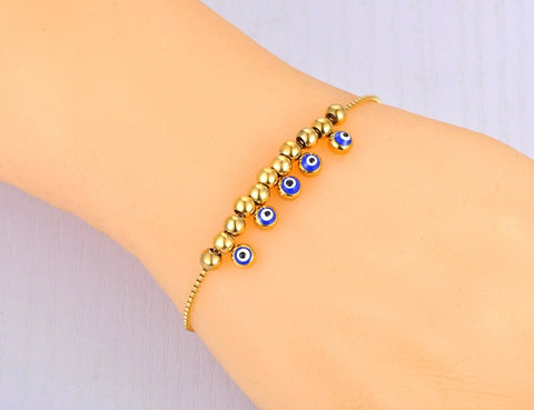 Pulsera bolitas ojo turco